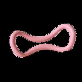 Pink glossy infinity symbol or figure-eight shape with curved loops on black background